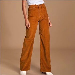 Levi’s Ribcage Camel Wideleg Corduroy Pants Size 28